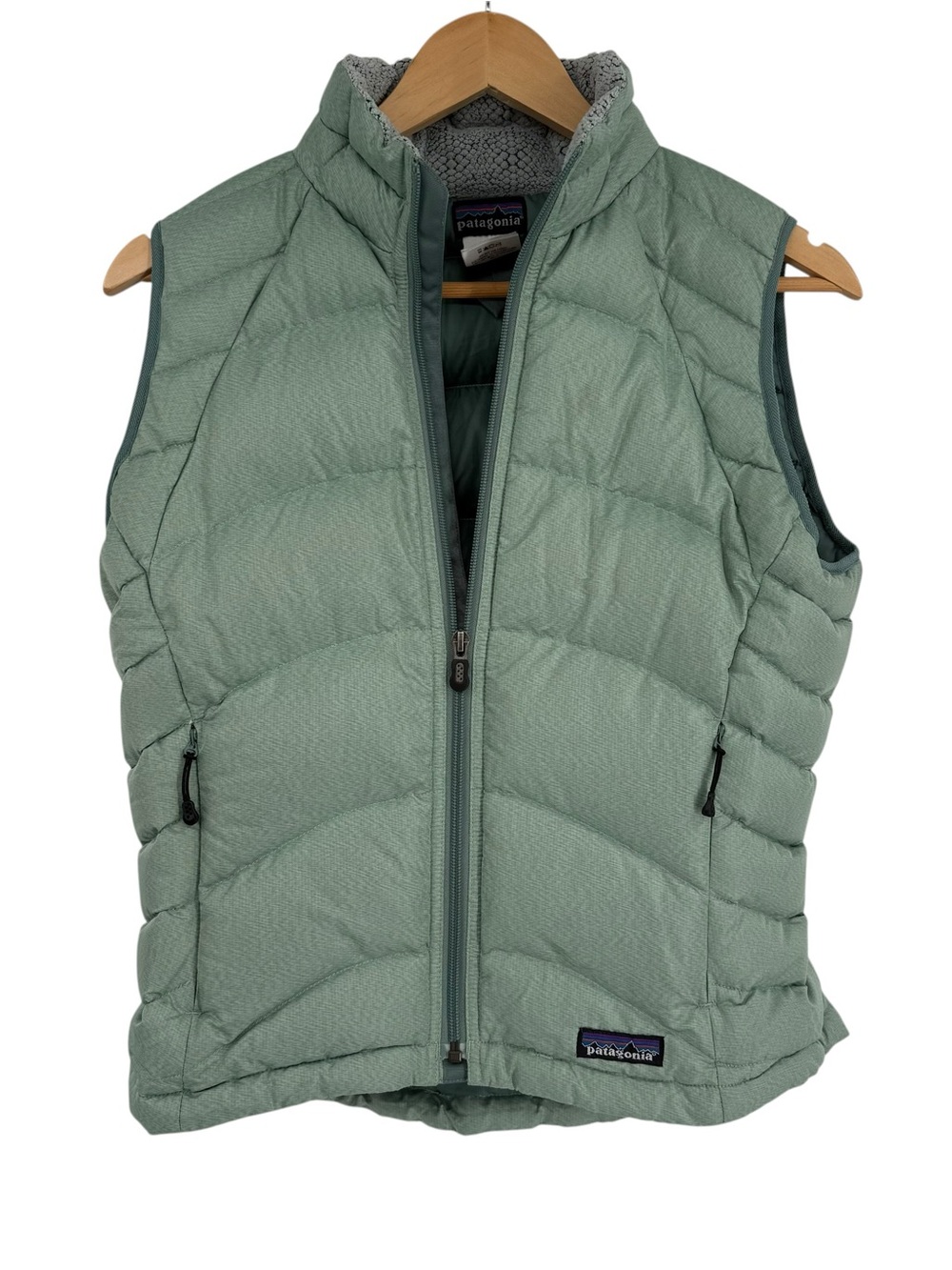 Patagonia Women’s Lightweight Down Puffer Full Zip Vest Small Green